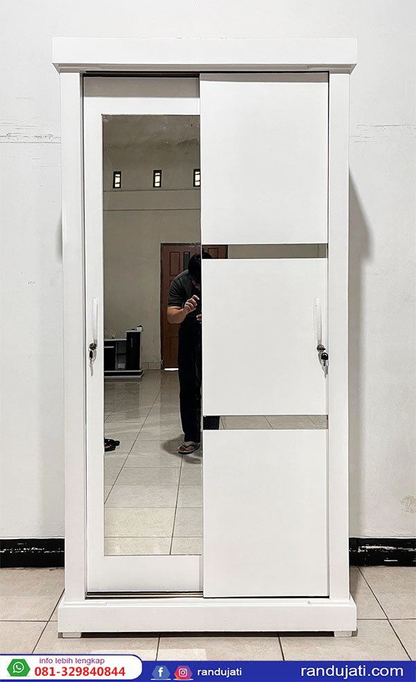 LEMARI PAKAIAN MULTIPLEK PINTU 2 SLEDING FULL GANTUNG