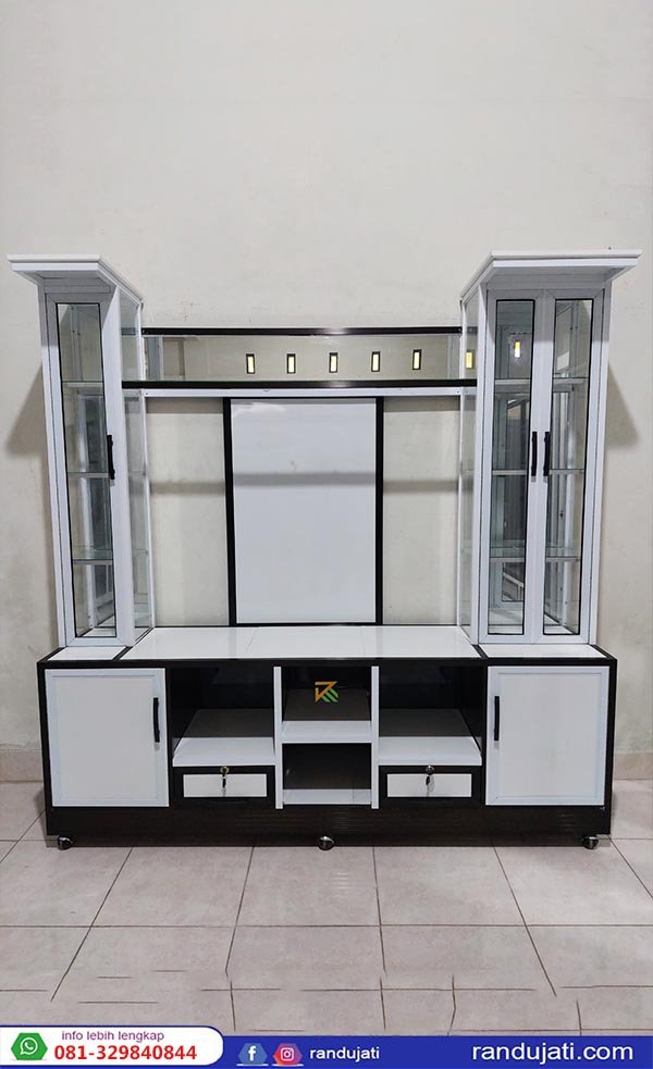 BUFET TV TINGGI ALUMINIUM ACP 185CM PUTIH