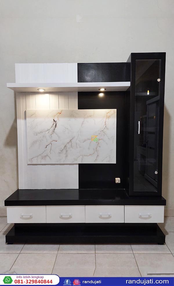 BUFET TV TINGGI MULTIPLEK 180 PUTIH HITAM