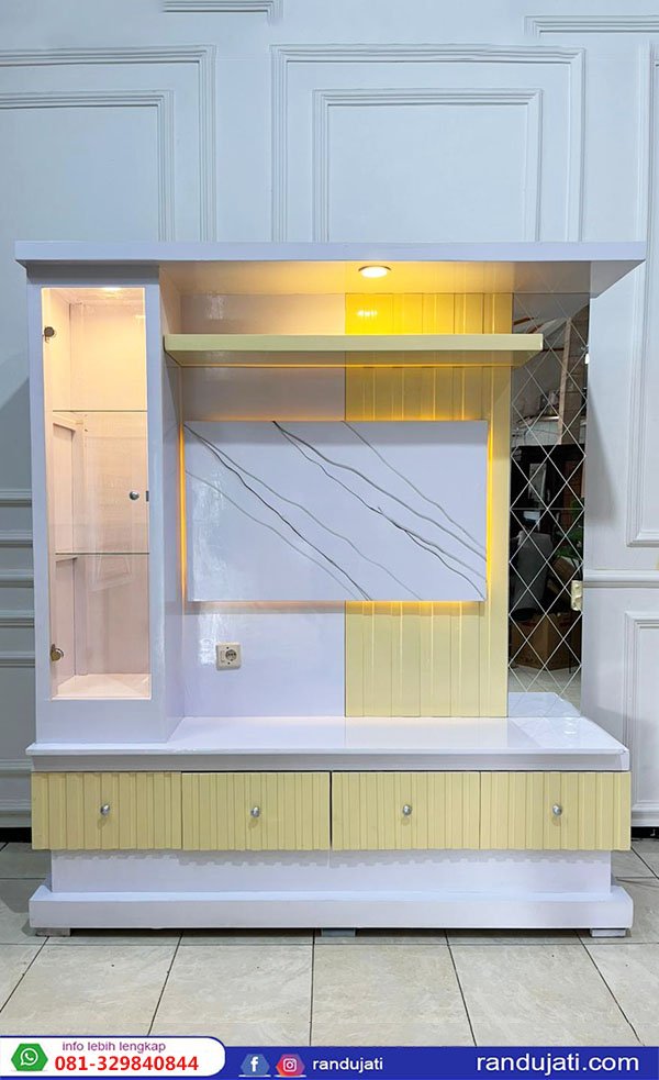 BUFET TV TINGGI MULTIPLEK 180 CERMIN KUNING