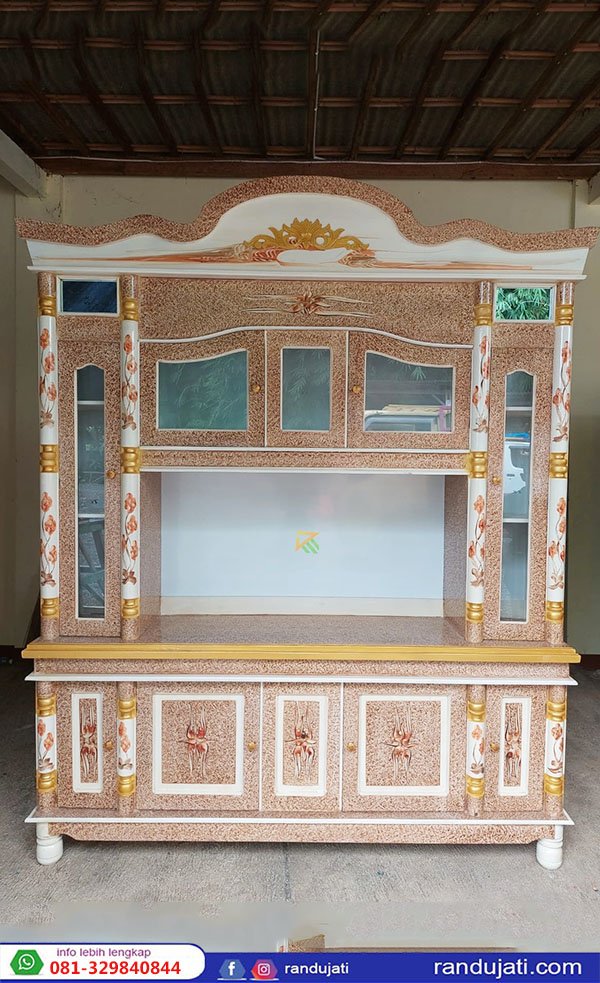 BUFET TV TASIK KAYU WARU TINGGI PARTISI CAT DUCO