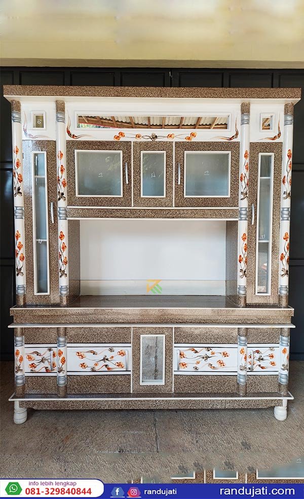 BUFET TV TASIK KAYU WARU TINGGI PARTISI CAT DUCO