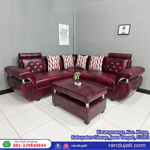 SOFA SUDUT BUTERFLY MAROON GGS