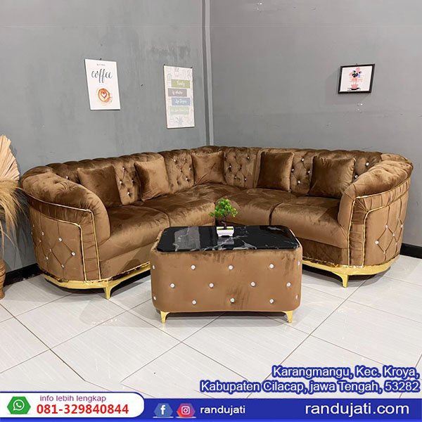 SOFA TURKEY LANGSING 22 SUDUT COKLAT