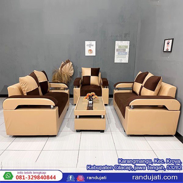 SOFA SUKHOI MINIMALIS 221 COKLAT KREM