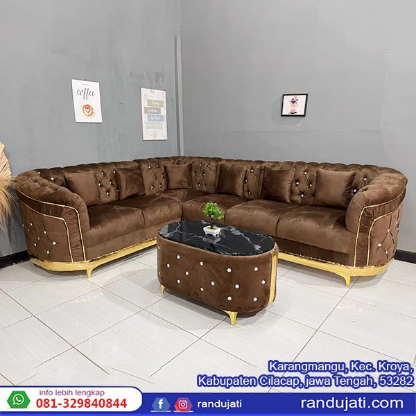 SOFA TURKEY LANGSING 22 1 SUDUT COKLAT