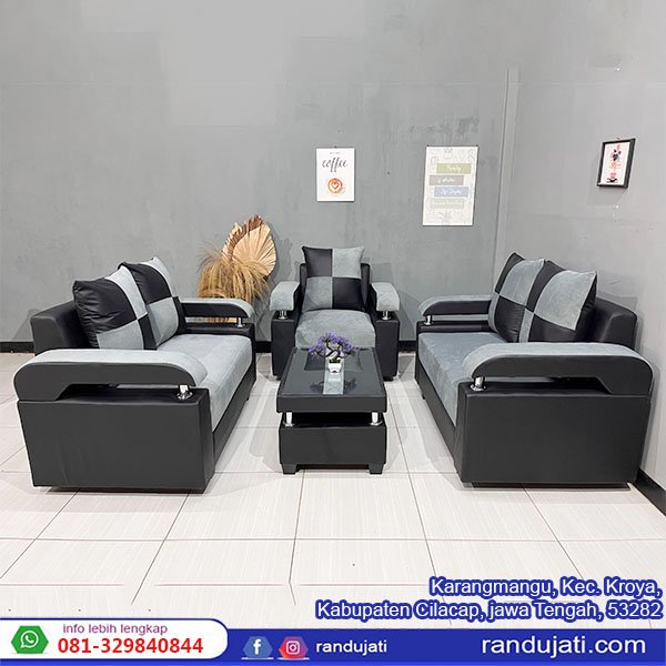 SOFA SUKHOI MINIMALIS 221 ABU HITAM