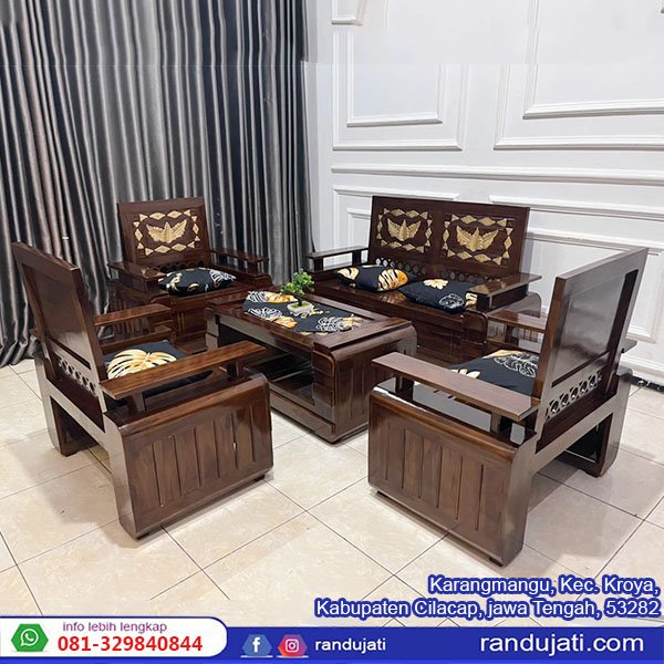 KURSI KAYU JATI DOMINI HADAP ALUSAN