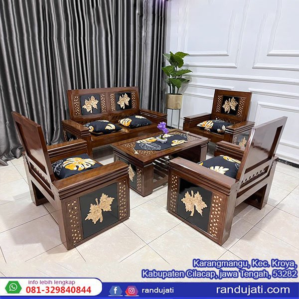 KURSI KAYU JATI HADAP TUMPUK ALUSAN