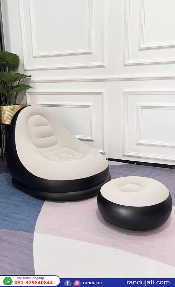 INFLATABLE SOFA BALON CREAM WITH FOOTREST