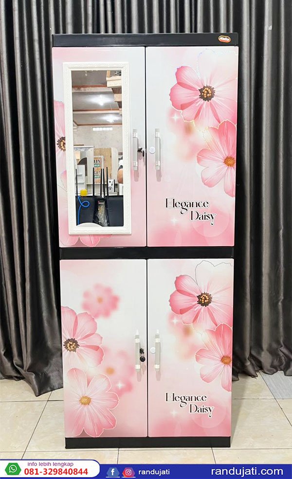 LEMARI PAKAIAN PLASTIK NAIBA 9524 BUNGA