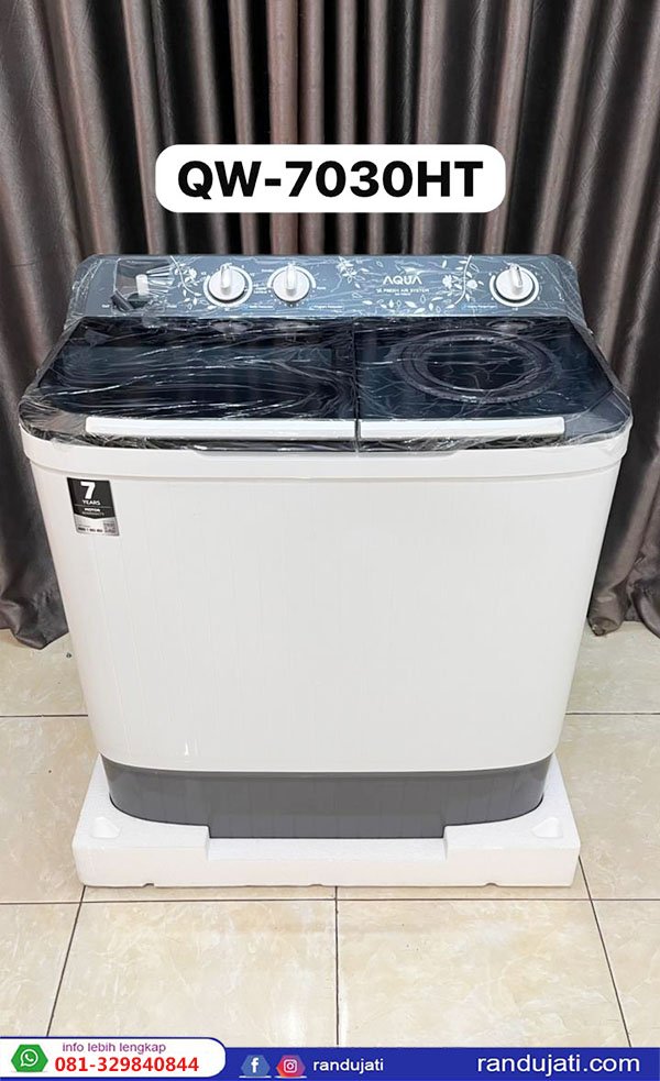 MESIN CUCI 2 TABUNG MANUAL 7KG AQUA QW-7030HT